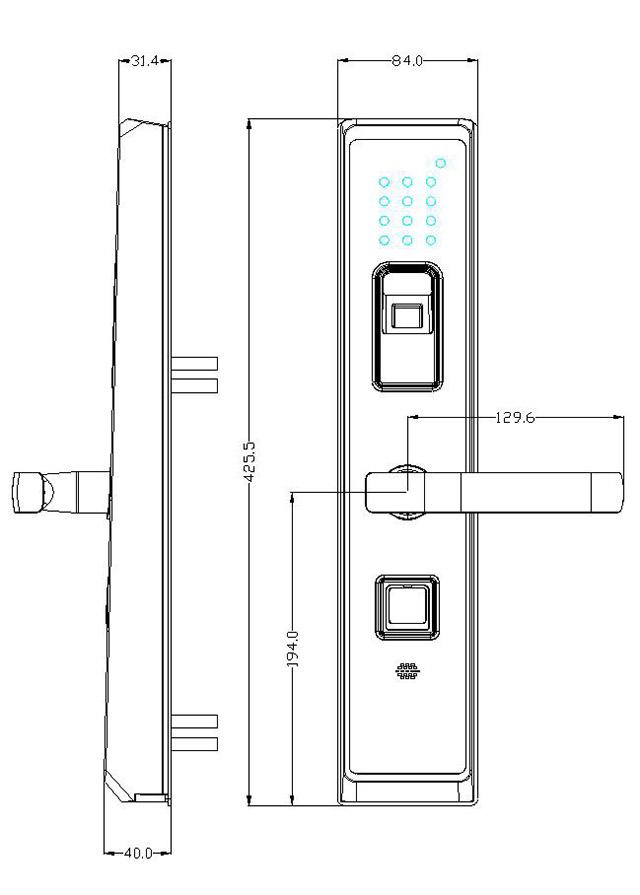 Serratura di porta di vetro astuta di Digital Fingeprint del touch screen in lega di zinco