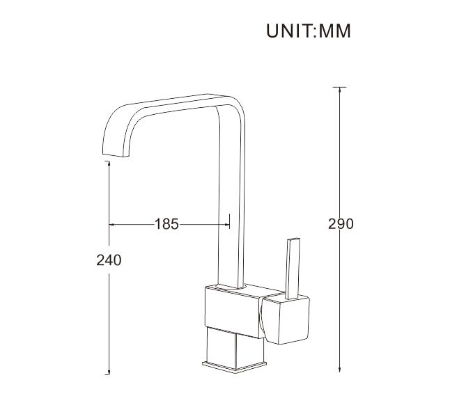Rubinetto d'ottone senza piombo della cucina/singolo rubinetto del rubinetto del lavandino della maniglia montato piattaforma