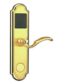 Serratura elettronica per porte d'albergo placcata in oro con carta / chiave 288 * 73mm