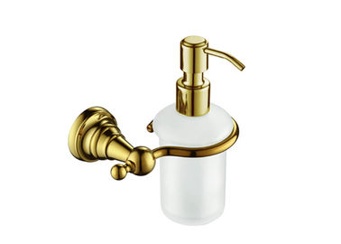 Accessoio da bagno dorato Dispensatore di sapone a parete con pompa in ottone bottiglia PP