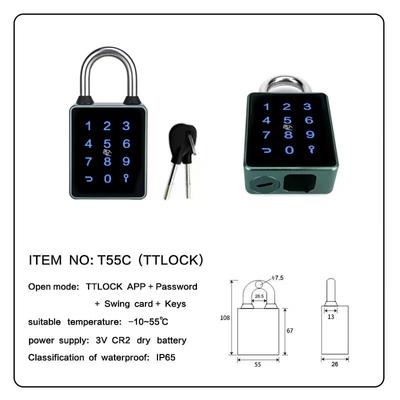 Bluetooth PadLock con touchscreen per cortina porta recinzione porta porta estensione