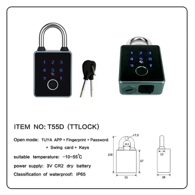anti-tempo Smart Keyless Touchscreen Bluetooth Padlock impermeabile Per Porte Esterne