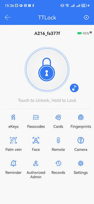 Video occhio di gatto palma vena / faccia sbloccante Wifi Smart Lock alluminio IP65