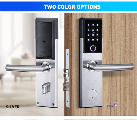 Bluetooth Fireproof Smart Door Lock Nero argento con codice carta APP di impronte digitali Wi-Fi Peso lordo 285Kg Sistema di accesso sicuro