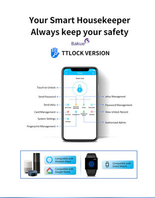 Classifica CE EN1634-1 EN14846 Serratura a portone con impronta digitale certificata con codice di accesso una tantum, codice di accesso cronometrato ed eKey, accesso da qualsiasi luogo o da chiunque