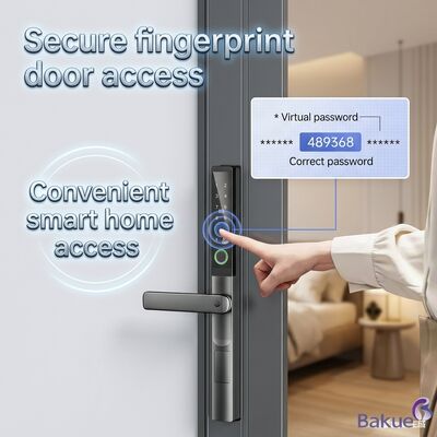 Serratura per porta in alluminio con impronta digitale, con sistema di controllo accessi alimentato da 4 batterie AA per una maggiore protezione, serratura digitale intelligente