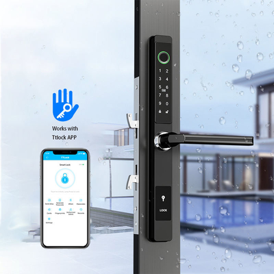Blocco porta in alluminio con app di controllo impronte digitali Bluetooth impermeabile IP65