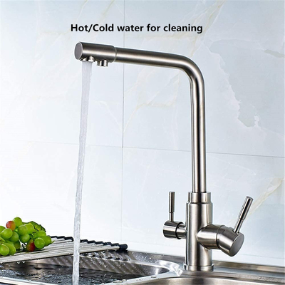 3 in 1 piattaforma di acciaio inossidabile H330 XW200mm dell'ottone del rubinetto del depuratore di acqua ha montato