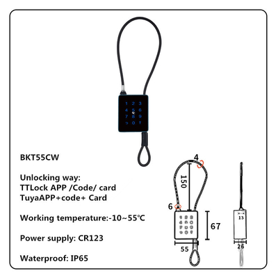 Bluetooth Wi-Fi Smart Padlock Outdoor Con Catena di Cavo In Acciaio Inossidabile Per Courtycard