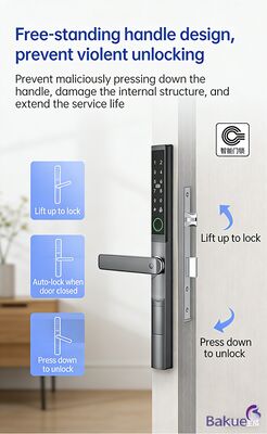 APP Blue Tooth Password WiFi Card Chiave meccanica via di sblocco Smart Digital Door Lock Con 4pcs Batteria AA per il sistema di gestione della sicurezza
