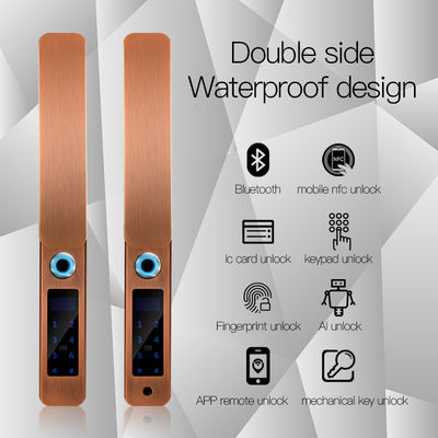 IP68 impermeabile FPC impronte digitali Smart Door Lock Bluetooth Antico
